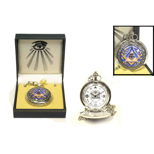 P 291 Masonic Eye Pocket Watch with Gift Box