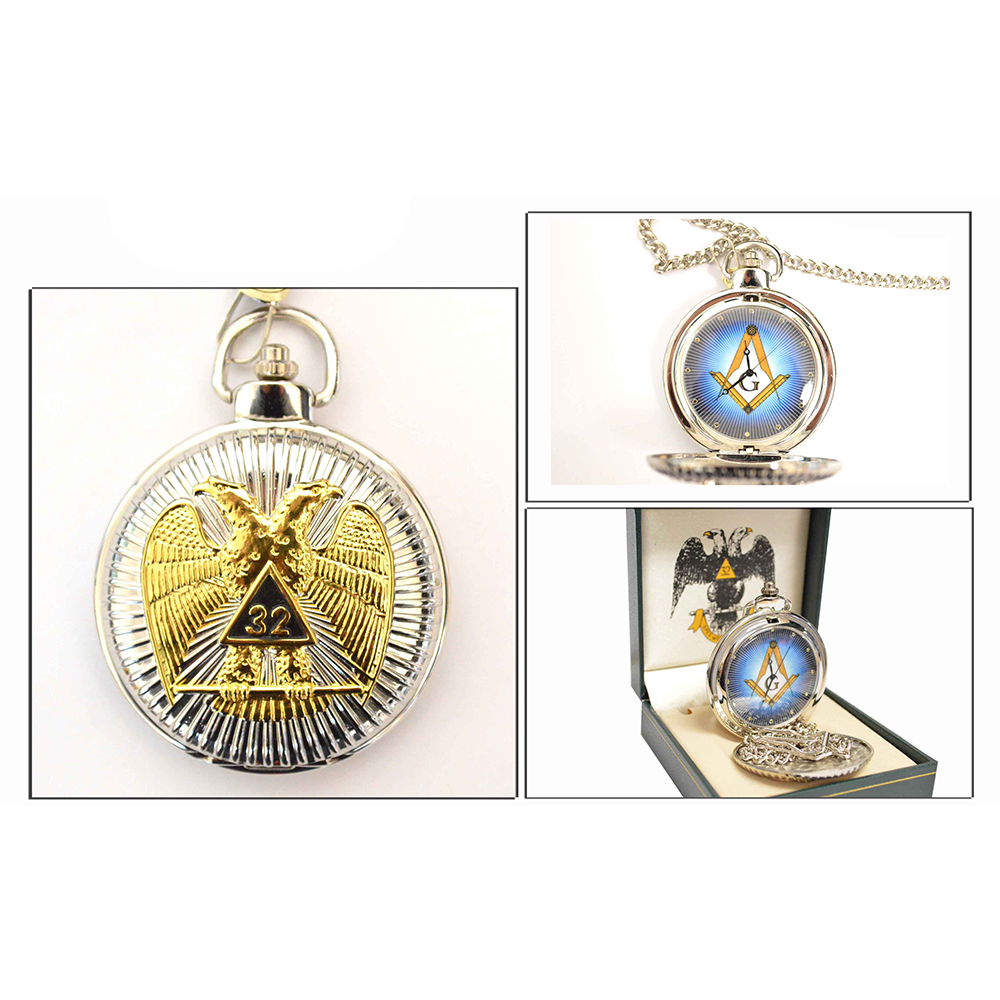 P 306 Eagle Masonic Symbols Pocket Watch with Gift Box