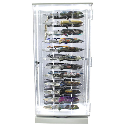 PKG DEAL #127 L.E.D. Light Revolving Showcase & 24 Pocket Knives | Free Shipping