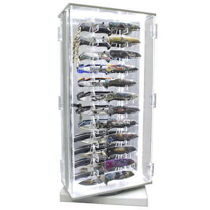 PKG DEAL #127 L.E.D. Light Revolving Showcase & 24 Pocket Knives | Free Shipping