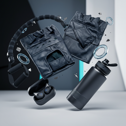 REX 307 Black Leather Weight Lifting Gloves - Short Finger Gym Gloves