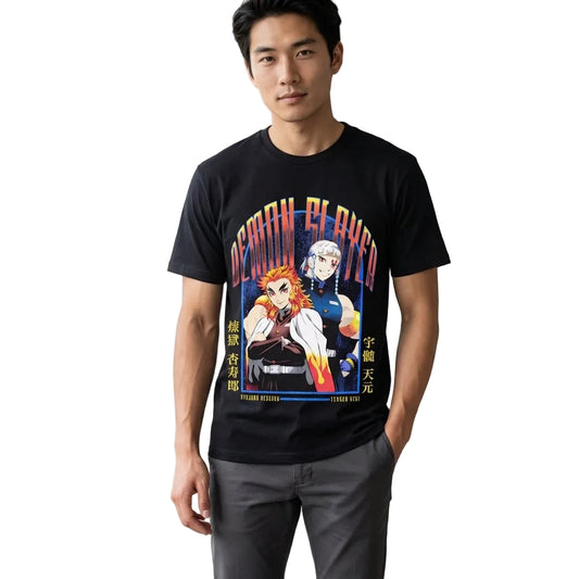 Men's Demon Slayer: Kimetsu No Yaiba Rengoku & Tengen T-Shirt Tee