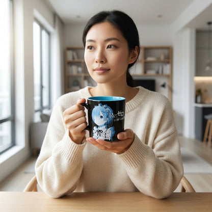 Rem Re:Zero Starting Life in Another World 11oz coffee mug featuring Rem, official Loot Anime x Crunchyroll exclusive accessory.