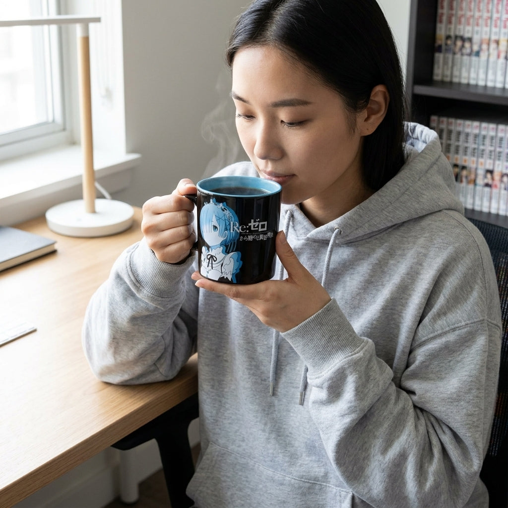 Rem Re:Zero Starting Life in Another World 11oz coffee mug featuring Rem from Loot Crate's official Crunchyroll exclusive accessories collection.