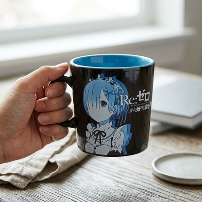 Rem Re:Zero Starting Life in Another World 11oz coffee mug featuring Rem, official Loot Anime x Crunchyroll exclusive accessory.