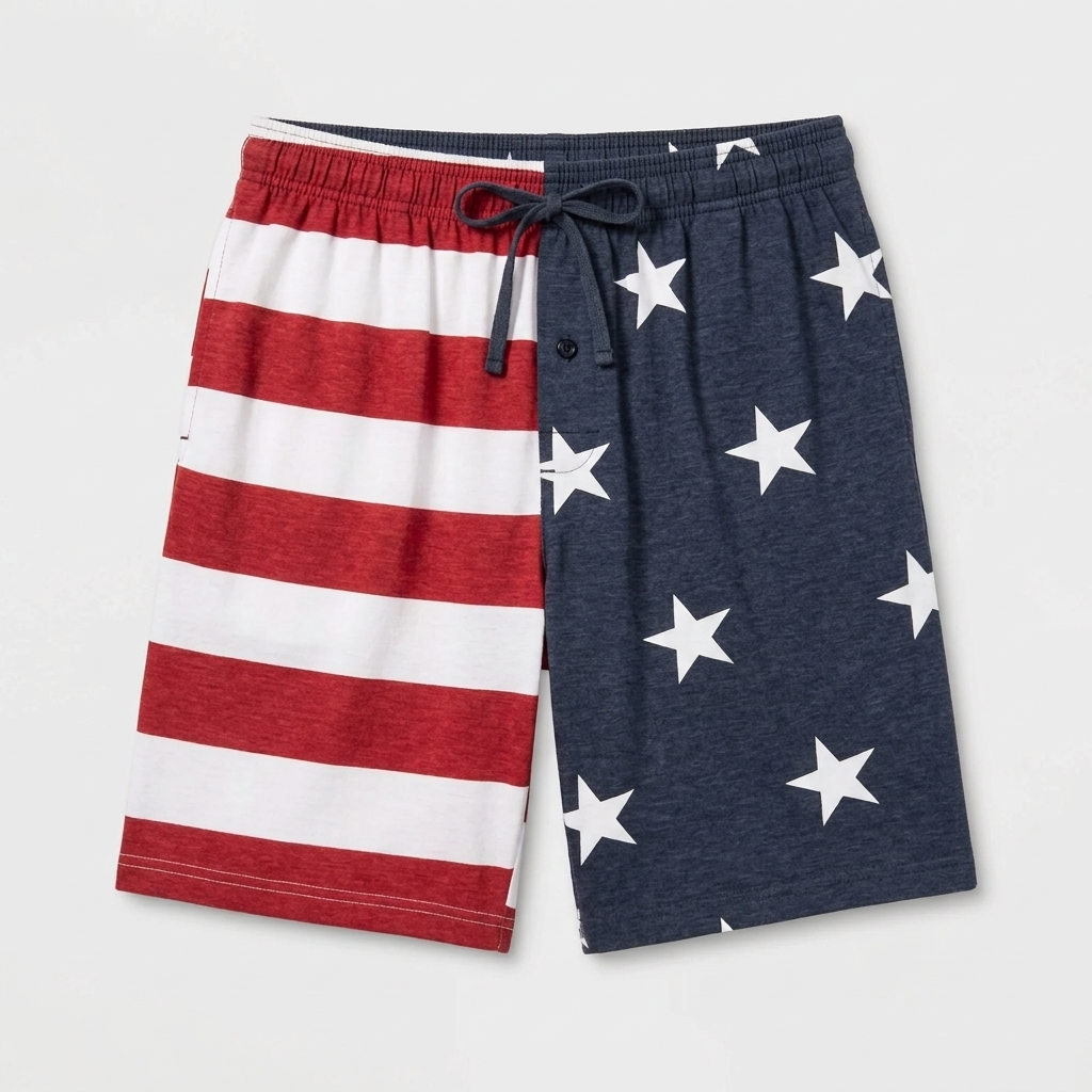 Men's Americana USA Flag Pajama Lounge Shorts