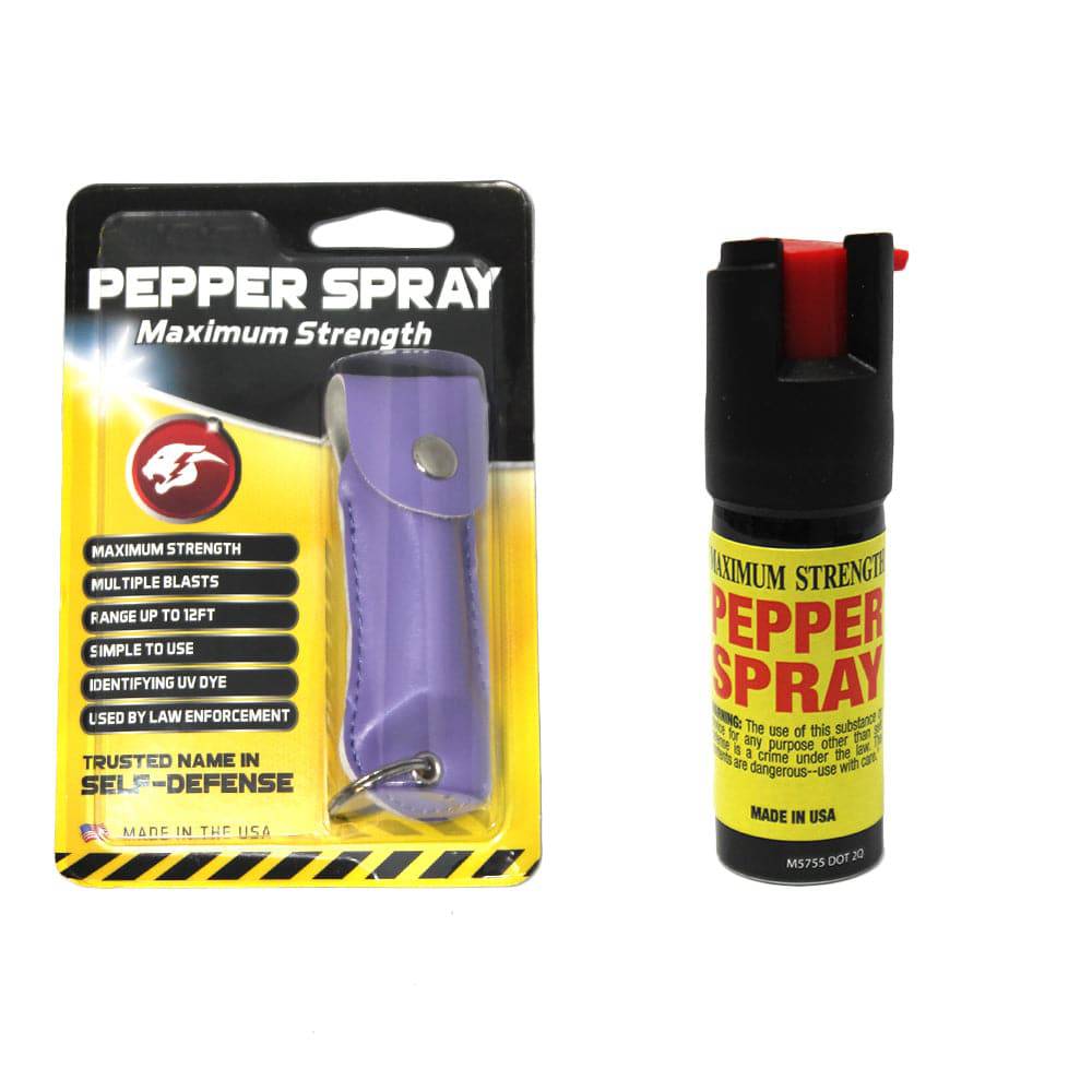 Rex Distributor, Inc. PSCH31-PR 0.5 pepper spray in purple case, compact self-defense spray for personal safety.