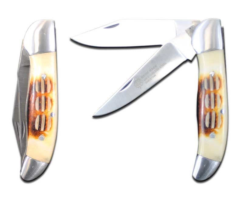 RA 1026 4" Two-Bladed Zig Bone Handle Folding Knife - Rex Distributor, Inc. Wholesale Licensed Products and T-shirts, Sporting goods,