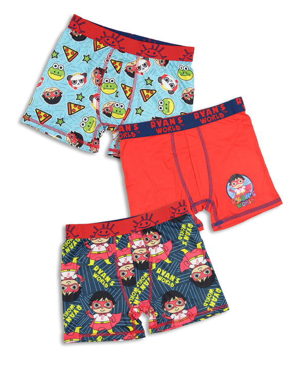 Boy's Ryans World Character 3 Pack Athletic Boxer Briefs