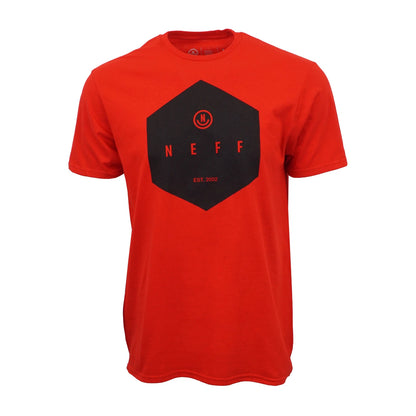 Men's Red Heather Neff EST 2002 Geometric Graphic Tee T-Shirt