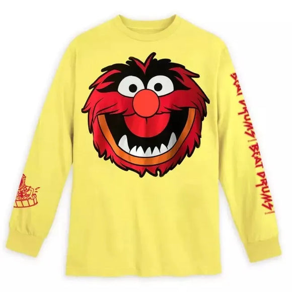 Muppets Animal Long Sleeve T-Shirt Yellow Tee for Adults