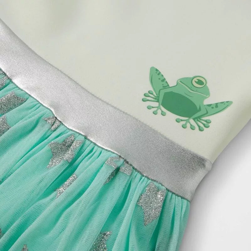 Girls' Star Wars The Child Baby Yoda Hooded Cosplay Tutu Dress - Green/Off-White