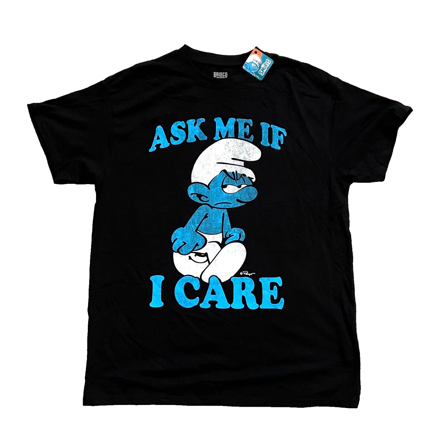 Men's Smurfs Ask Me If I Care Graphic Tee T-Shirt