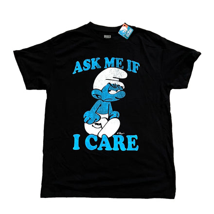 Men's Smurfs Ask Me If I Care Graphic Tee T-Shirt