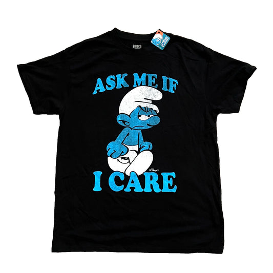 Men's Smurfs Ask Me If I Care Graphic Tee T-Shirt