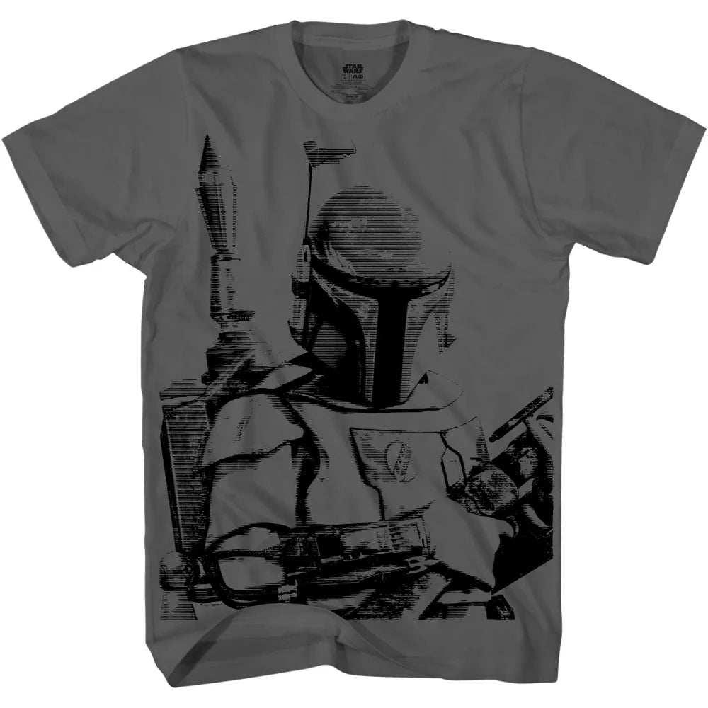 Men's Grey Star Wars Boba Fett Graphic Tee T-Shirt⁸