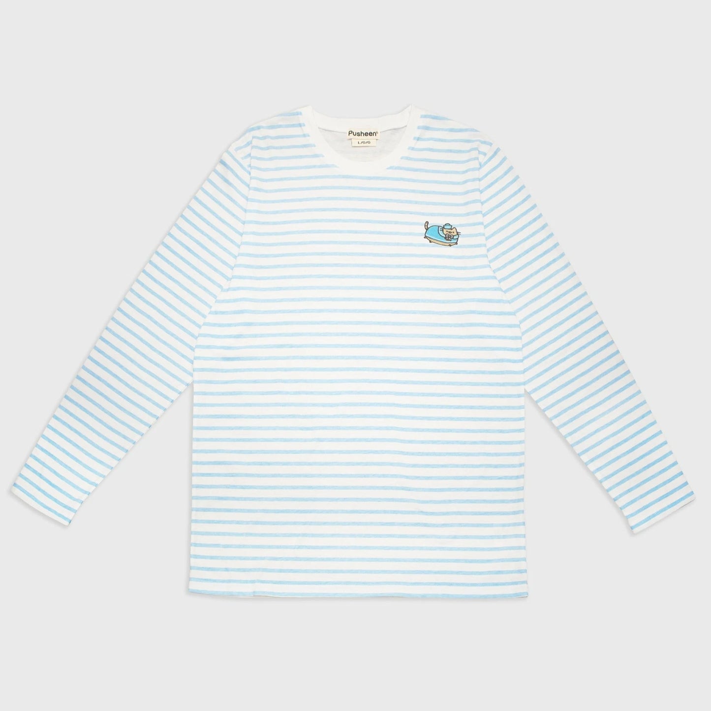 Adult Pusheen the Cat Sailor Stripe Long Sleeve Unisex Shirt