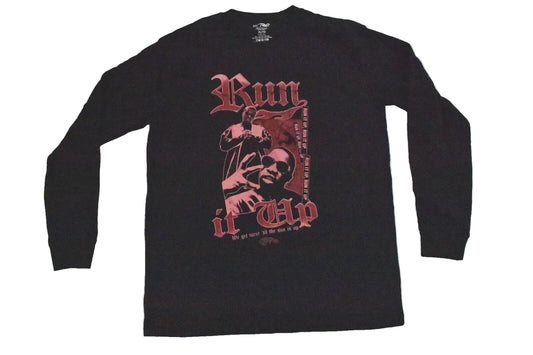 Men's A$AP Ferg Run It Up graphic long sleeve T-shirt by Rex Distributor, Inc., featuring bold design on black fabric.