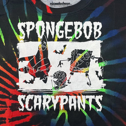 Boys SpongeBob SquarePants Halloween tie-dye graphic T-shirt featuring Scarypants design from Rex Distributor, Inc.