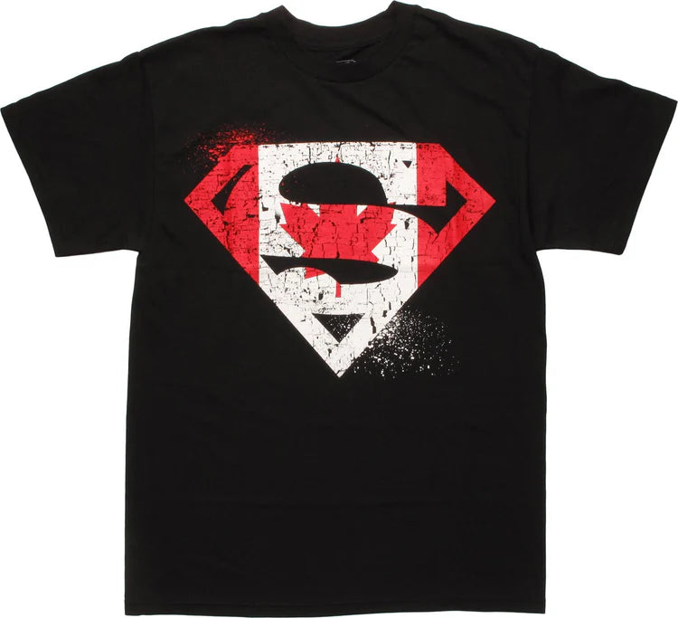 Men's DC Comics Superman Canadian Flag Logo Graphic Tee T-Shirt