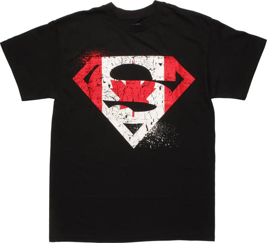 Men's DC Comics Superman Canadian Flag Logo Graphic Tee T-Shirt