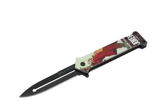 T 27018-JK8 4.5" Assist-Open Knife - Poster Graphic Print Handle