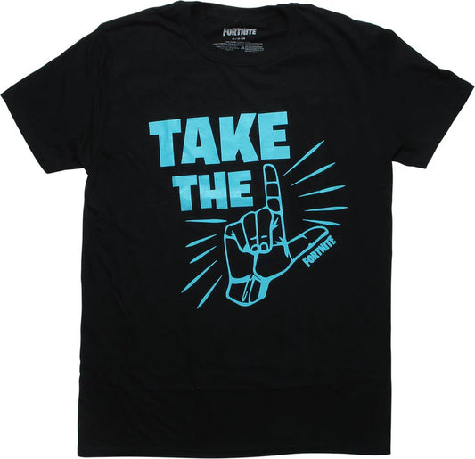 Men's Black Fortnite Take The L Emote Graphic Tee T-Shirt