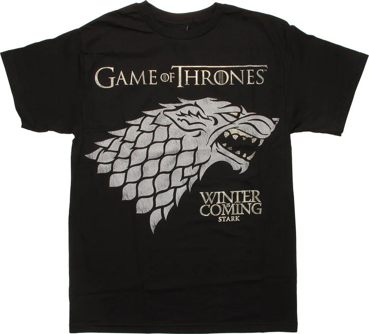 Men's Black Game of Thrones Stark Winter is Coming T-Shirt Tee