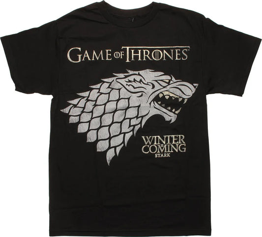 Men's Black Game of Thrones Stark Winter is Coming T-Shirt Tee