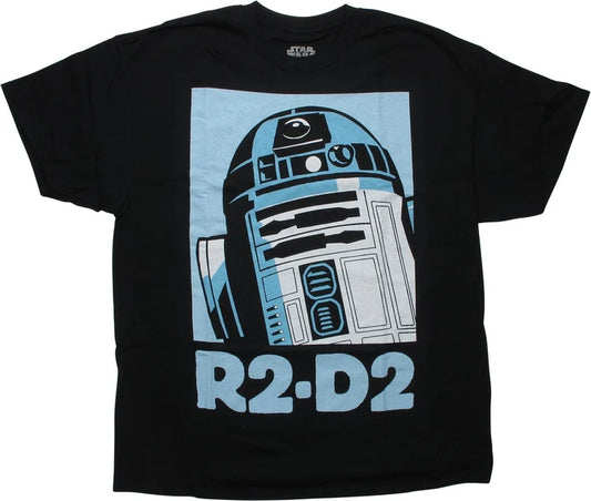 Men's Star Wars R2-D2 Name Square Black T-Shirt Tee