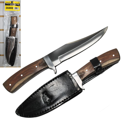 TH 120 11" Wood Handle Hunting Knife with Sheath Display Blister Hanging Packaging - Rex Distributor, Inc. Wholesale Licensed Products and T-shirts, Sporting goods,