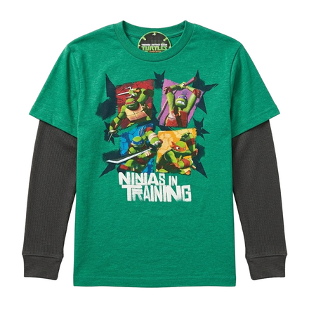 Boy's Teenage Mutant Ninja Turtle Ninjas In Training Graphic Long Sleeve T-Shirt