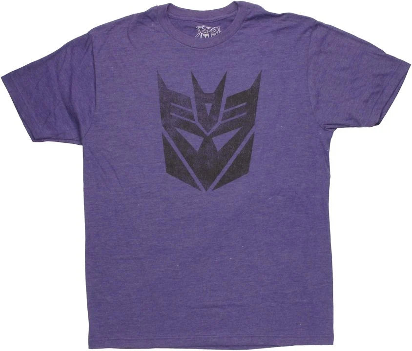 Men's Purple Transformers Decepticon Logo Graphic Tee T-Shirt