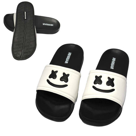Adult Marshin Clothing Co Marshmello Smiley Face Slide Sandals - Rex Distributor, Inc. Wholesale Licensed Products and T-shirts, Sporting goods,