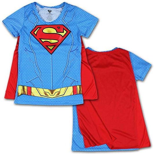 Womens Juniors Supergirl Suit up Sublimated Cape Tee T-Shirt - Rex Distributor, Inc. Wholesale Licensed Products and T-shirts, Sporting goods,