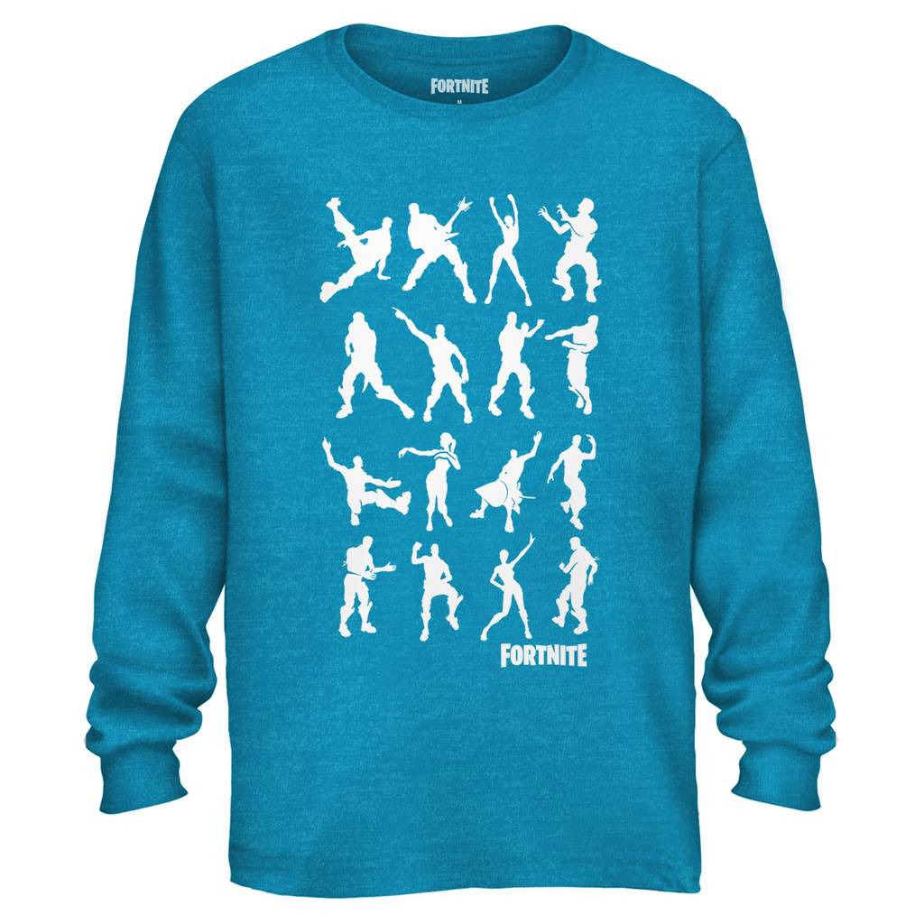 Men's Fortnite Blue Emote Dance Long Sleeve Adult T-Shirt Tee - Rex Distributor, Inc. Wholesale Licensed Products and T-shirts, Sporting goods,