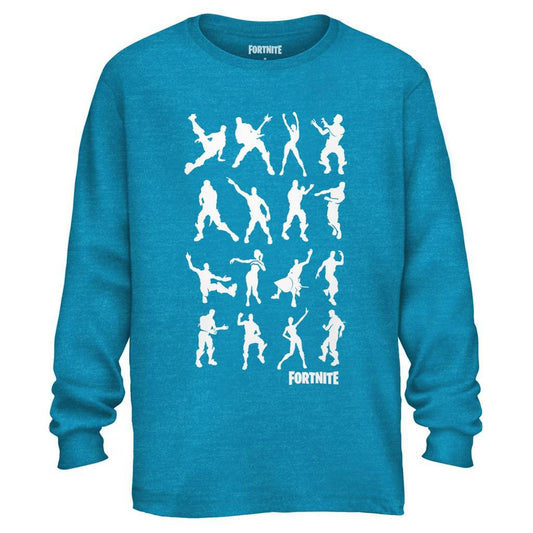 Men's Fortnite Blue Emote Dance Long Sleeve Adult T-Shirt Tee - Rex Distributor, Inc. Wholesale Licensed Products and T-shirts, Sporting goods,