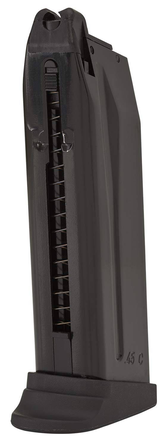 Umarex Elite Force HK Heckler & Koch HK45 GBB airsoft pistol magazine with 20 rounds, designed for 6mm BBs.