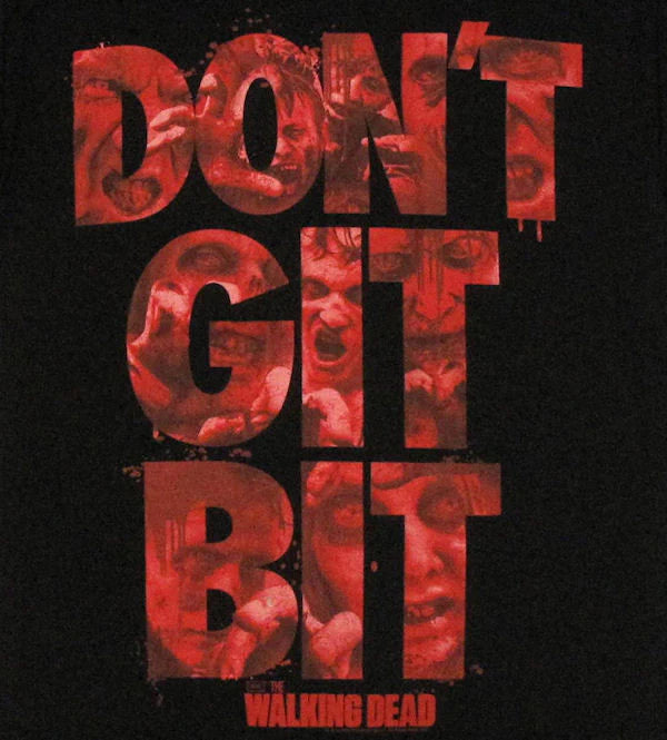 Men's Walking Dead Don't Git Bit Graphic Tee T-Shirt Black