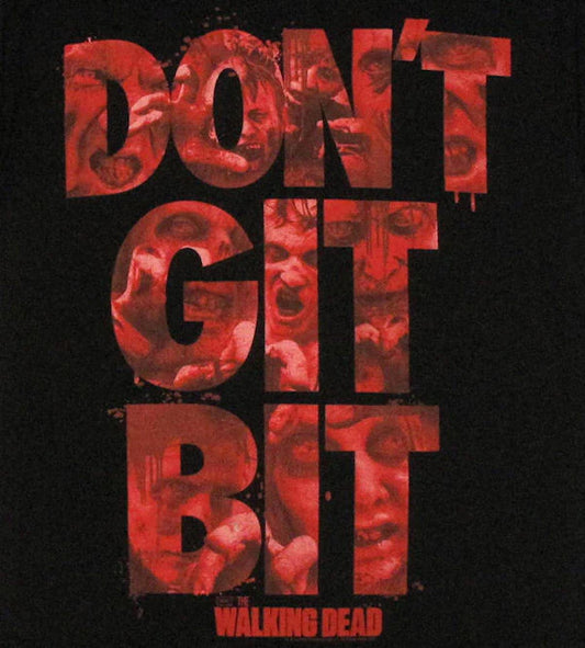Men's Walking Dead Don't Git Bit Graphic Tee T-Shirt Black