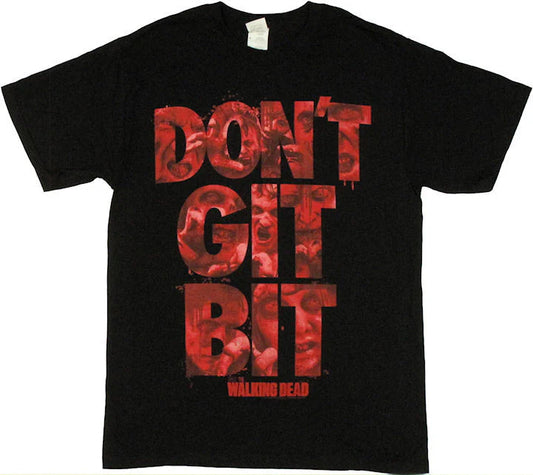 Men's Walking Dead Don't Git Bit Graphic Tee T-Shirt Black