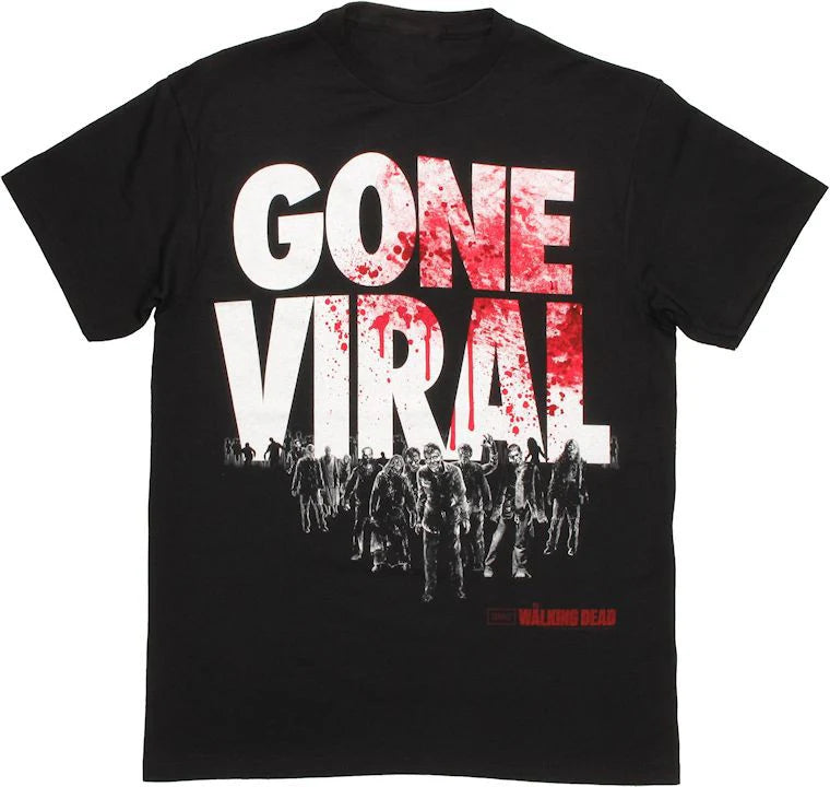 Men's Walking Dead Gone Viral Graphic Tee T-Shirt Black