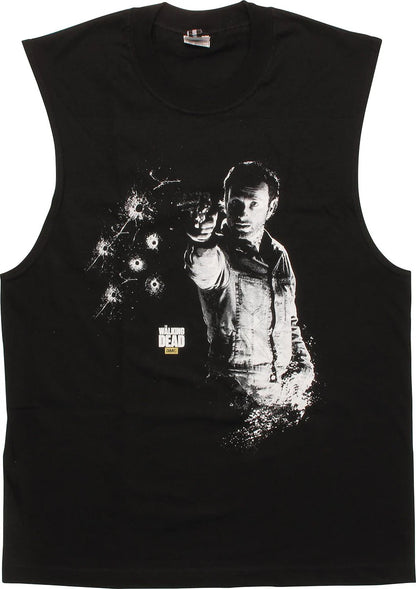 Men's Walking Dead Rick Hunt Be Hunted Muscle T-Shirt Black