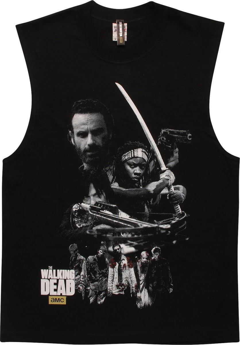 Men's Walking Dead Trio Hunt Muscle T-Shirt Black