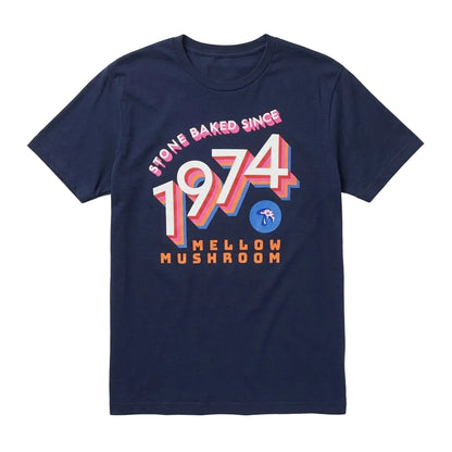 Men's Mellow Mushroom Stone Baked Since 1974 Graphic Tee T-Shirt