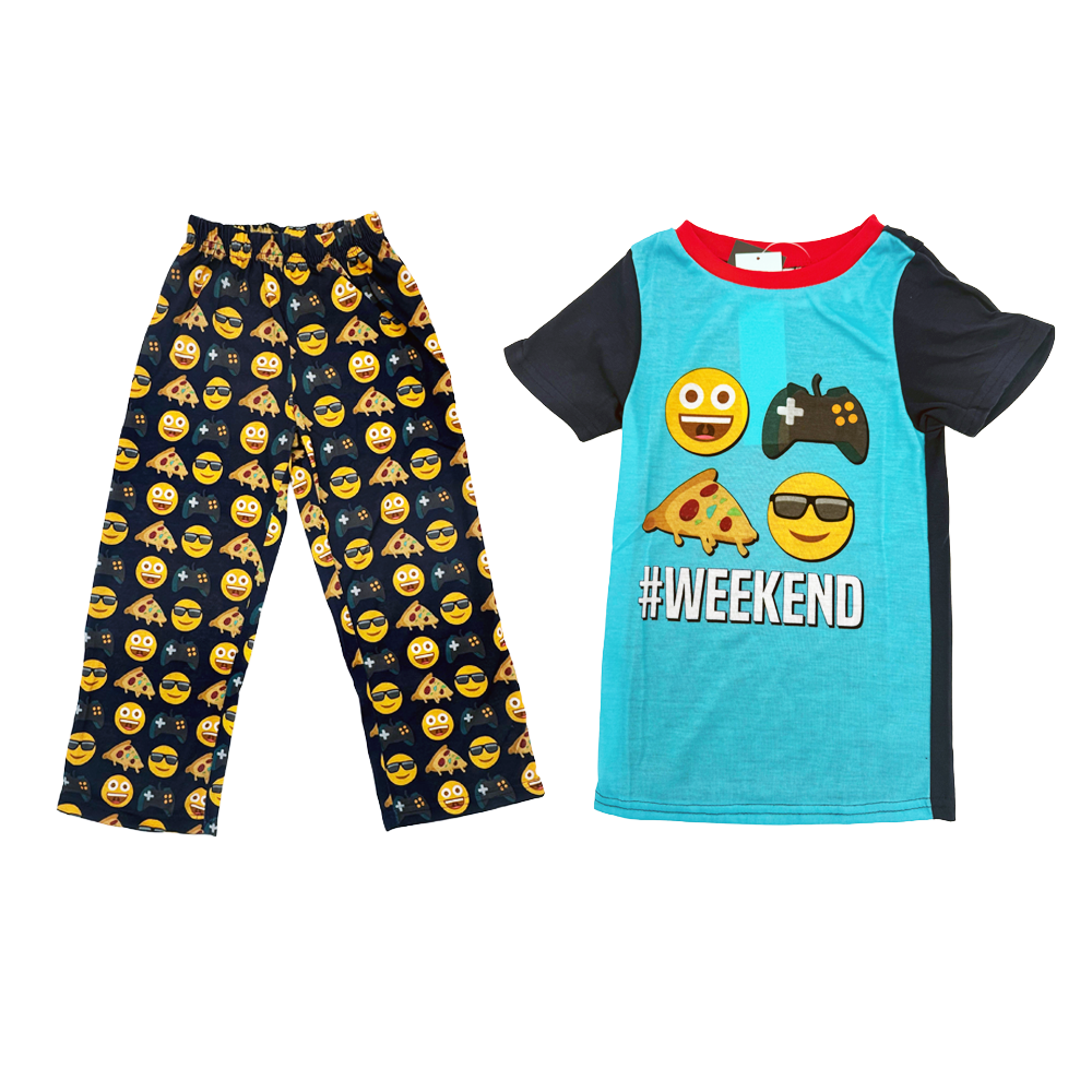 Big Boys & Little Boys Emoji One #Weekend 2 Piece Pajama Sleep Set