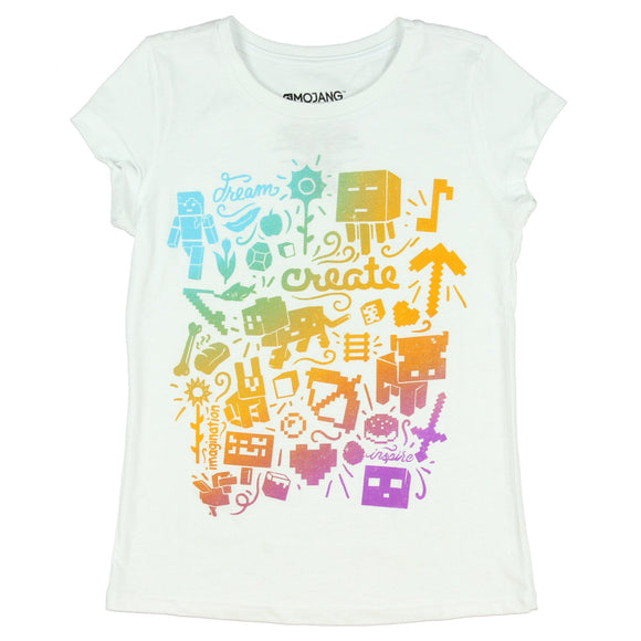 Girls Minecraft Create Graphic Tee T-Shirt