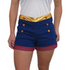 Women's Blue Wonder Woman High Waisted Costume Shorts