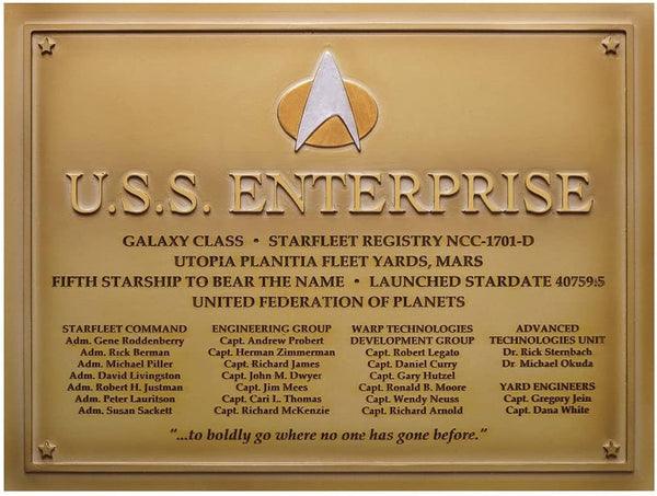Loot Crate July 2016 Exclusive Star Trek U.S.S. Enterprise Dedication Plaque Replica Decal Star Trek: The Next Generation