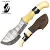 BC 880-BN 11.5" Bone Collector Jungle Survival Knife Bovine Handle with Leather Sheath